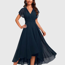 Christina™ | Vestido evasê com decote em V