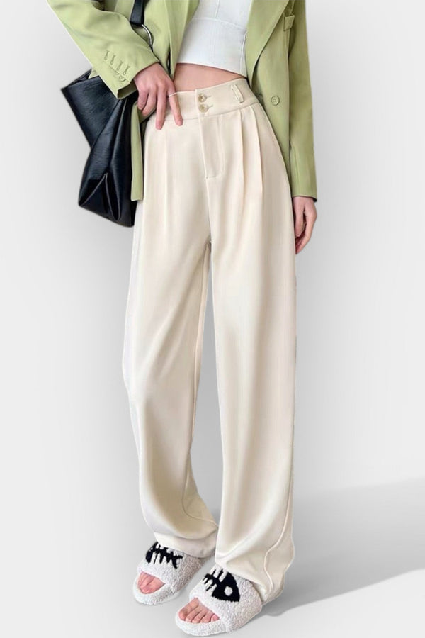 Calças de perna larga no estilo coreano