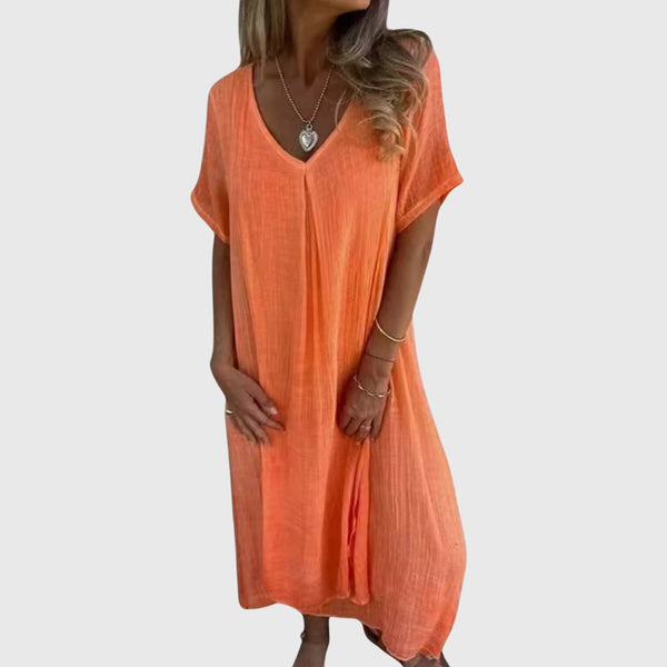 Fiona™ – Vestido Elegante e Leve com Decote em V
