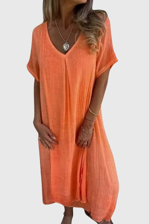 Fiona™ – Vestido Elegante e Leve com Decote em V