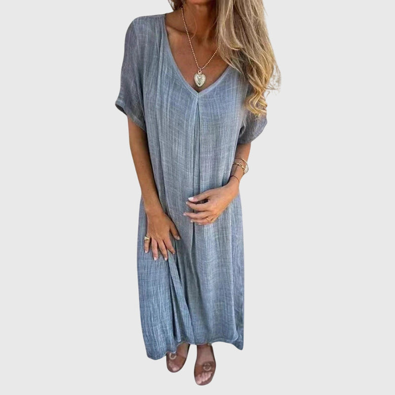 Fiona™ – Vestido Elegante e Leve com Decote em V