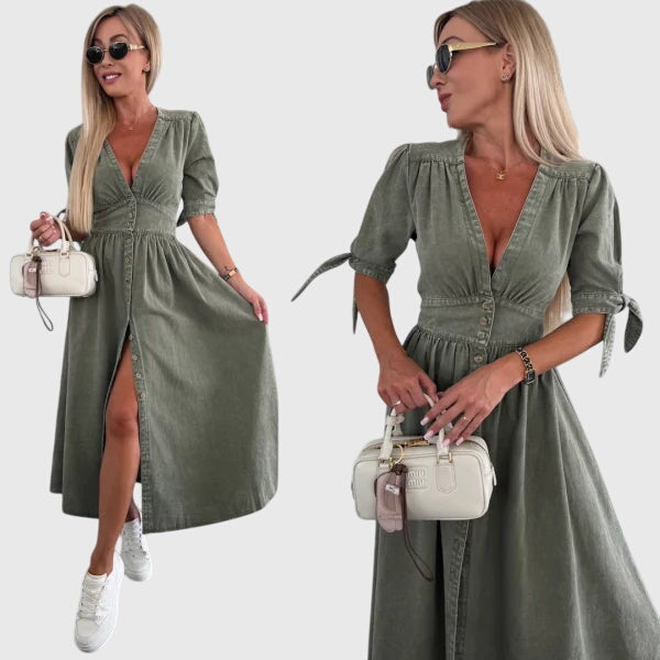 Sophia™ | Vestido Elegante de Jeans