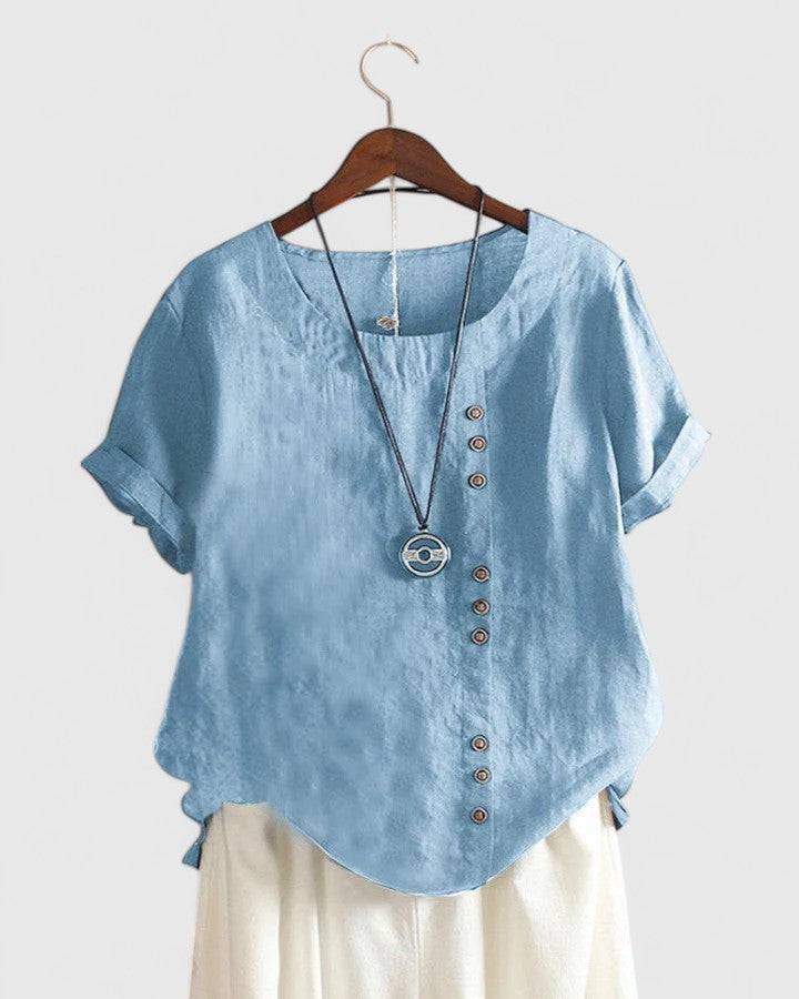 Elisavie | Blusa Confortável de Manga Curta