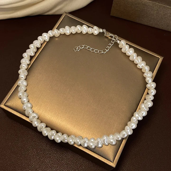 Colar de Pérolas Exquisito | Ouro Branco