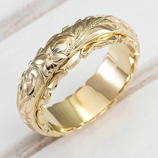 Anel de Flor Dourado Antigo | Ouro