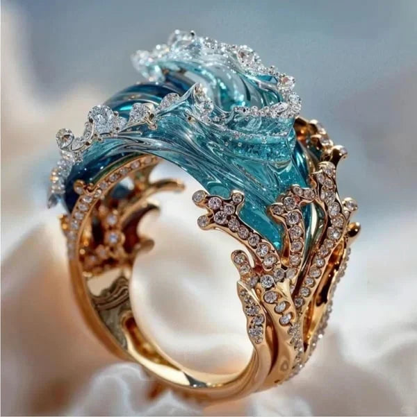 Anel Azure Pledge | Ouro Branco