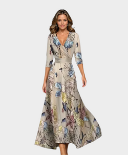 Vestido Midi com Cintura Alta e Caimento Solto