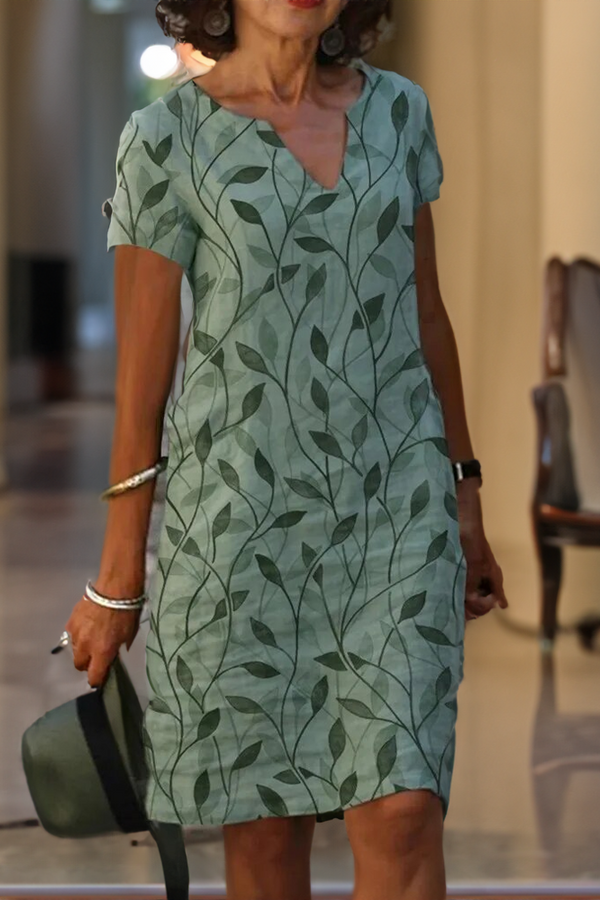 Deniel | Vestido Estampado A-Line com Decote em V