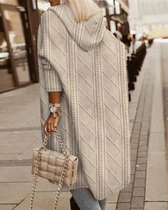 Jelone - Cardigan com Capuz e Comprimento Estendido