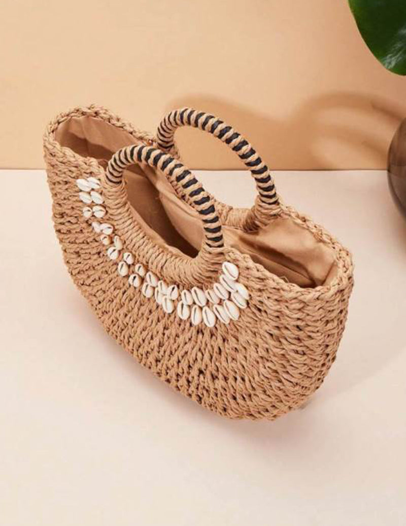 Isabella™ - Bolsa de Palha Decorativa com Detalhes Artesanais