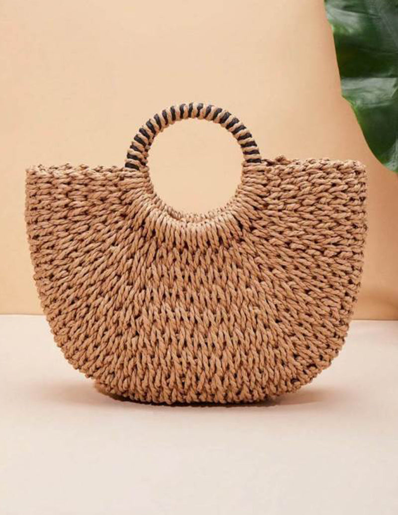 Isabella™ - Bolsa de Palha Decorativa com Detalhes Artesanais