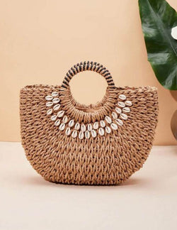 Isabella™ - Bolsa de Palha Decorativa com Detalhes Artesanais
