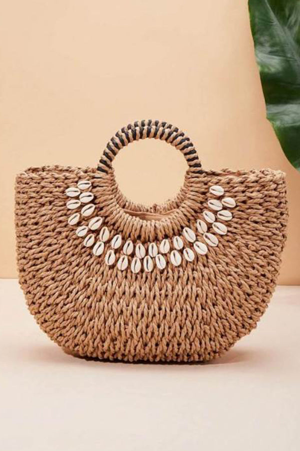 Isabella™ - Bolsa de Palha Decorativa com Detalhes Artesanais