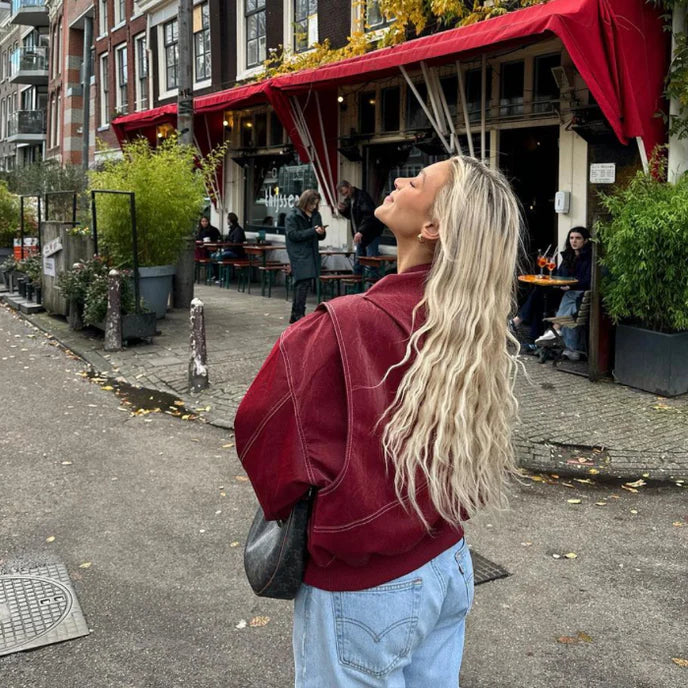 Faye™ - Jaqueta de Couro Oversized