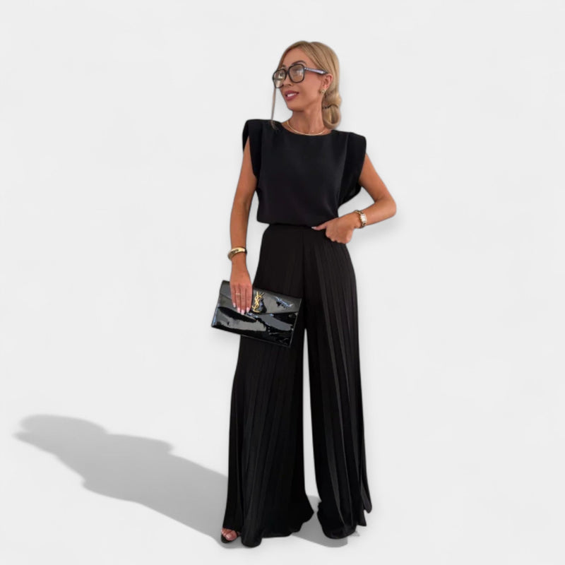 Conjunto de Moda de Verão com Blusa e Calças