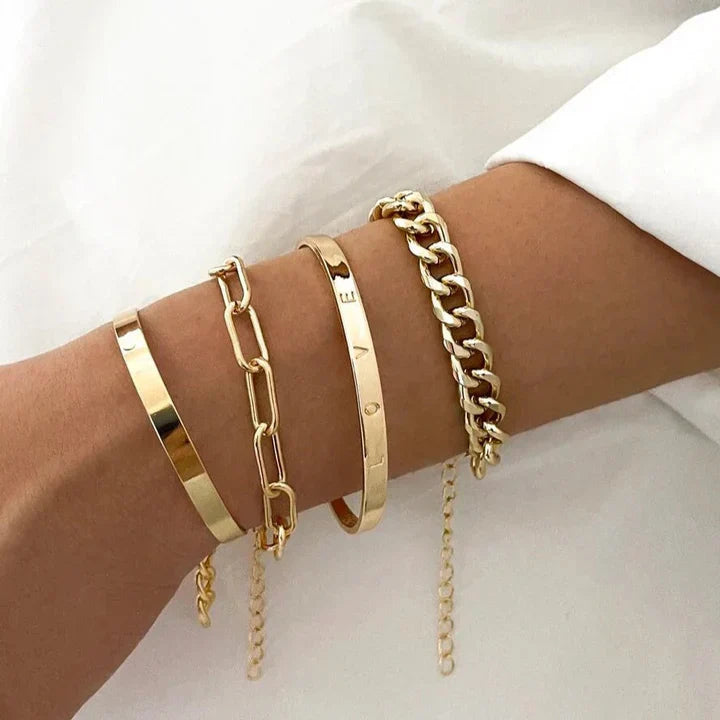 Conjunto de Pulseiras Elan Mercer | Ouro