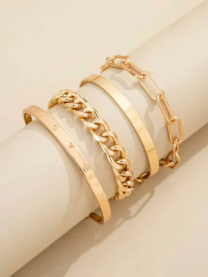 Conjunto de Pulseiras Elan Mercer | Ouro