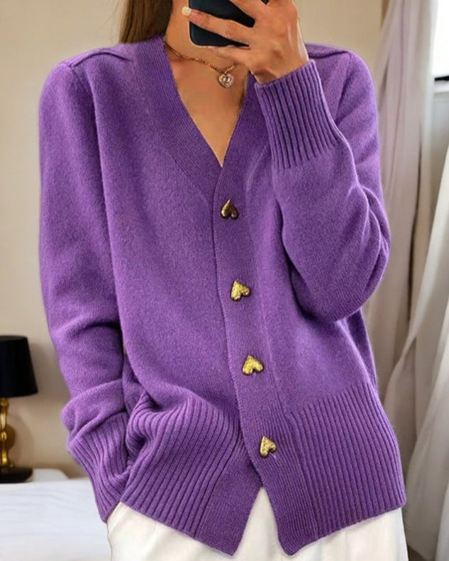 Chasie | Cardigã Elegante com Botão de Coração