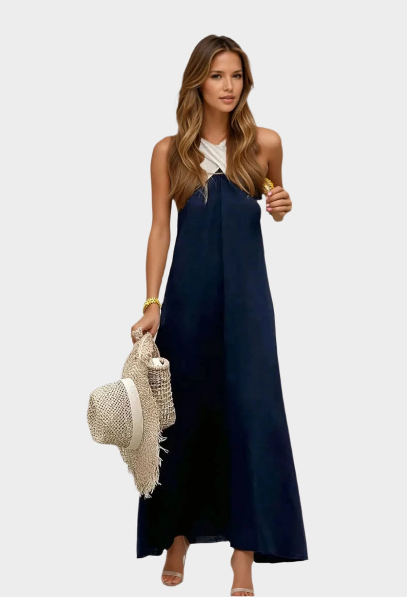 Vestido Elegante com Decote Aberto
