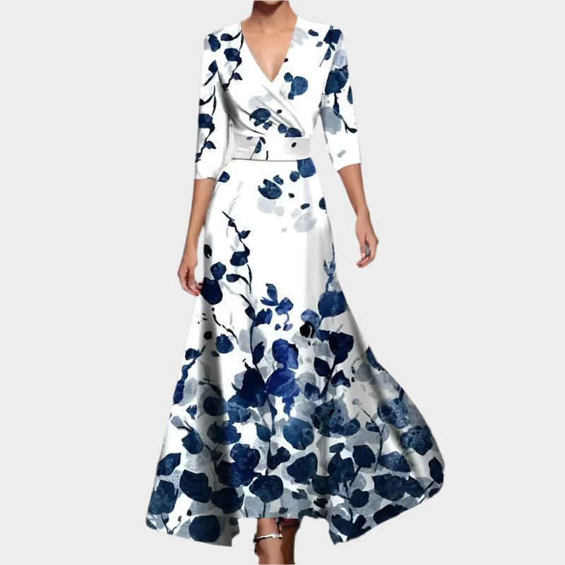 Vestido Midi com Cintura Alta e Caimento Solto