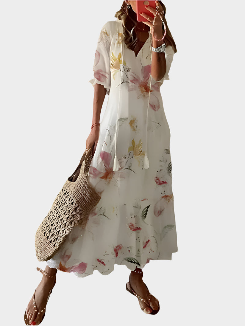 Vestido Vintage com Decote em V