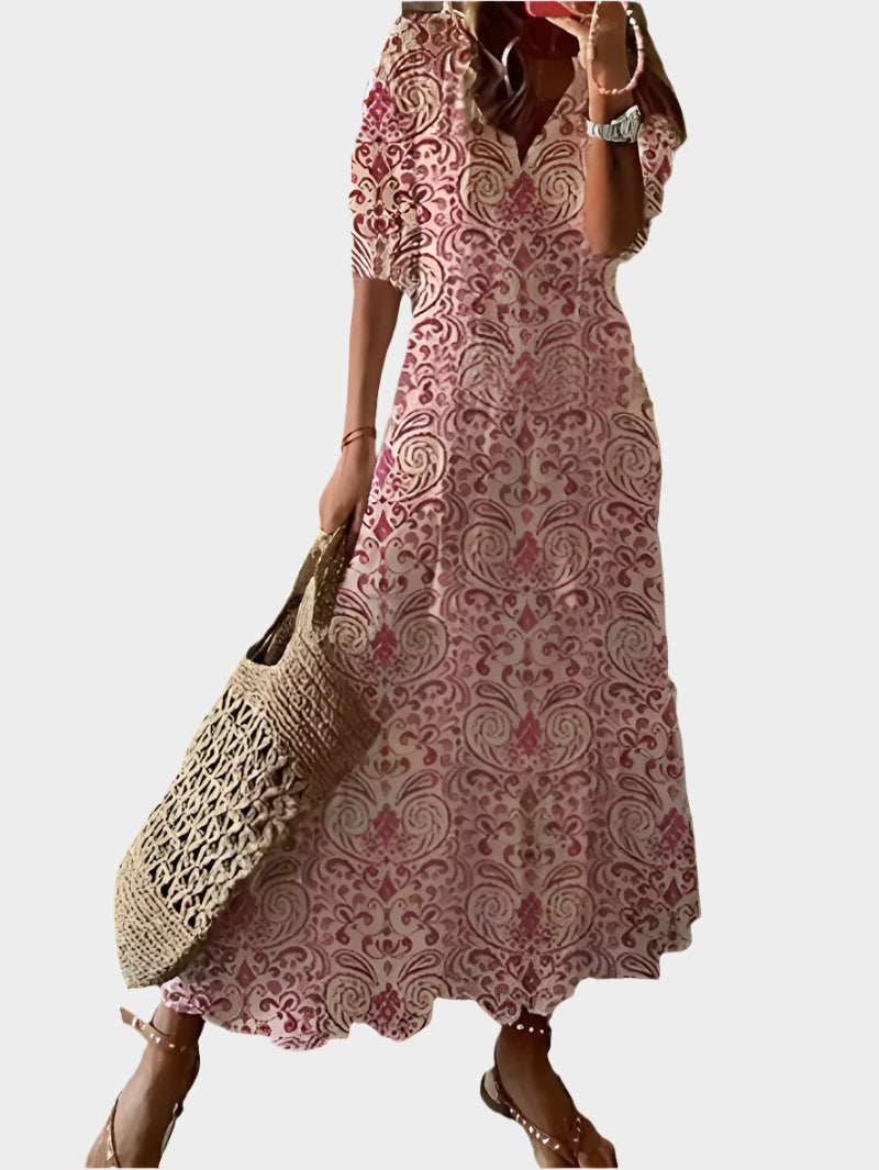 Vestido Vintage com Decote em V
