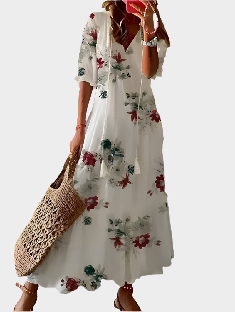 Vestido Vintage com Decote em V