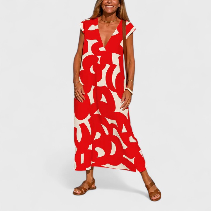 Valery™ | Vestido com Decote em V Fluido