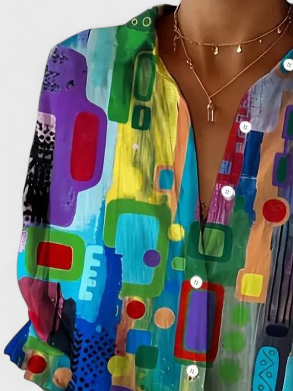 Rose™ | Blusa com Padrão Geométrico Elegante