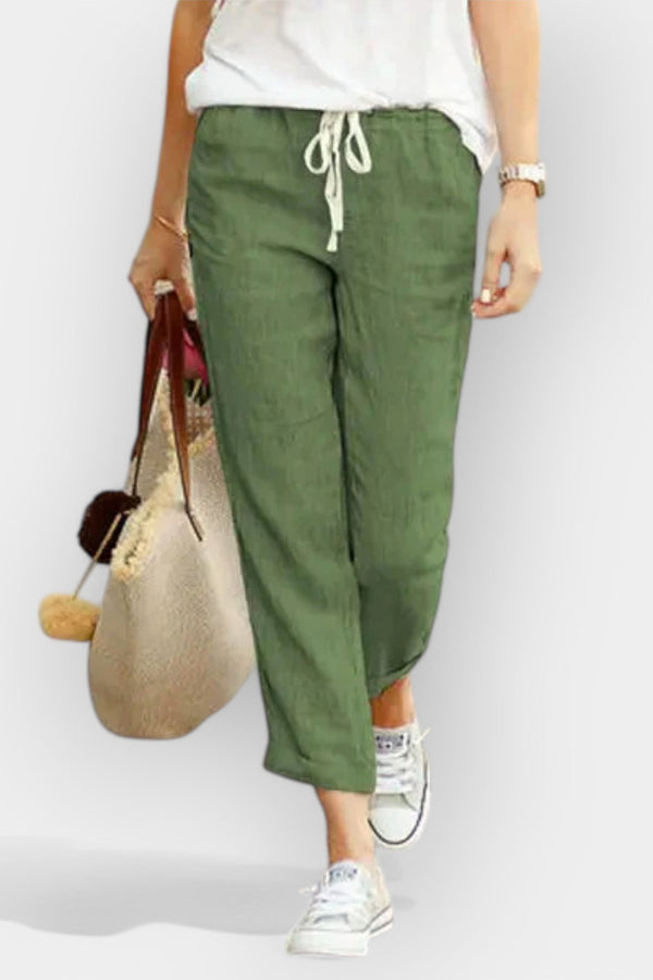 Calças leves de algodão